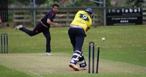 Levi Kerr is bowled by Sean McNicholl (CricketEurope)