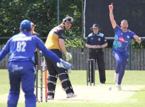 Neil Gill on his way to five wickets (CricketEurope)