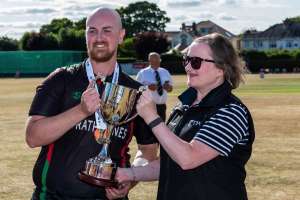 Stuart Kennedy receives the National Cup
