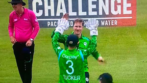 Skipper Lorcan Tucker and Harry Tector celebrate the 'Double
